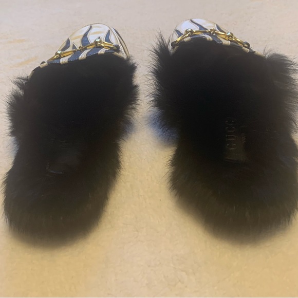 COPY - New Gucci Princeton Leather & Lamb Fur Slides - size 40 - Picture 9 of 15